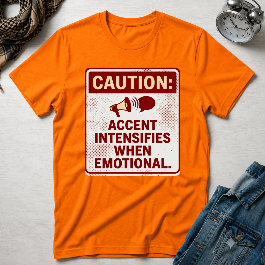 Caution: Accent Intensifies When Emotional T-Shirt
