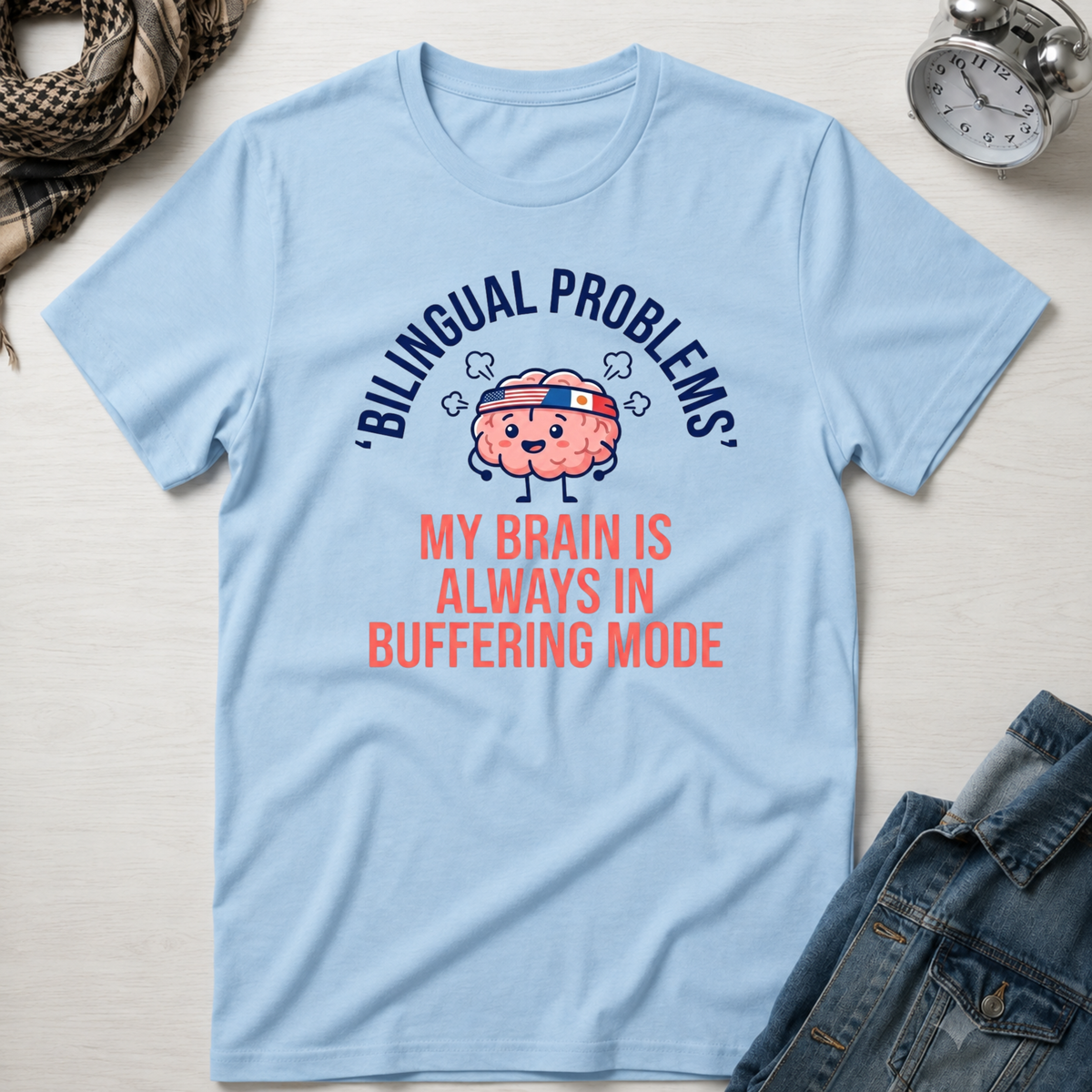 Bilingual Problems My Brain Is Always In Buffering Mode T-Shirt