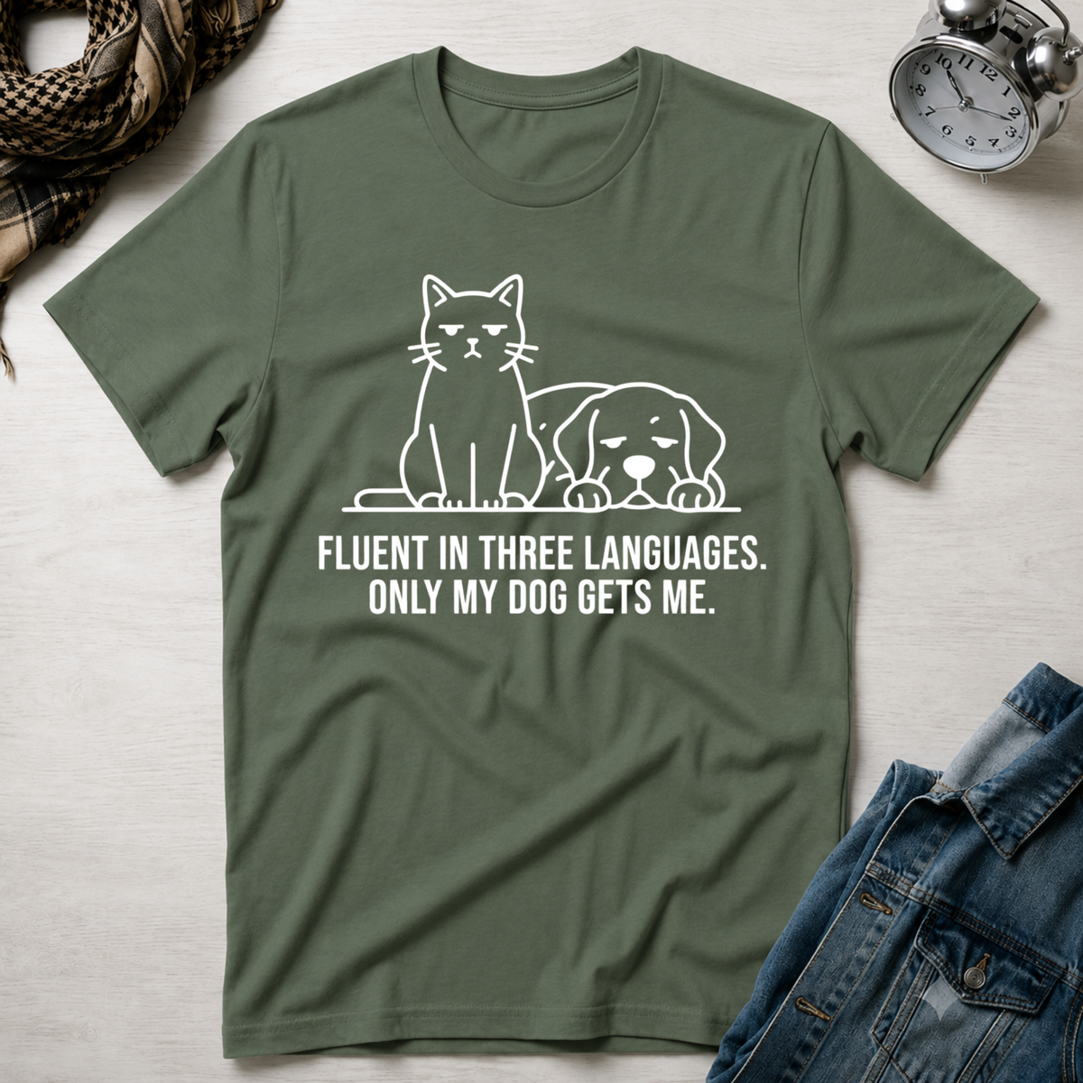 Fluent in 3 Languages, My Dog Gets Me T-Shirt