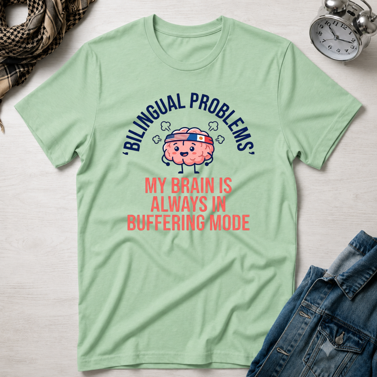 Bilingual Problems My Brain Is Always In Buffering Mode T-Shirt