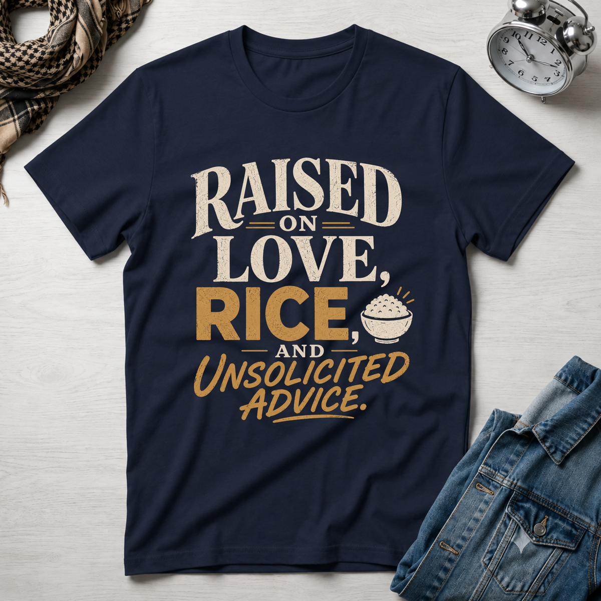 Raised on Love, Rice and Unsolicited Advice T-Shirt
