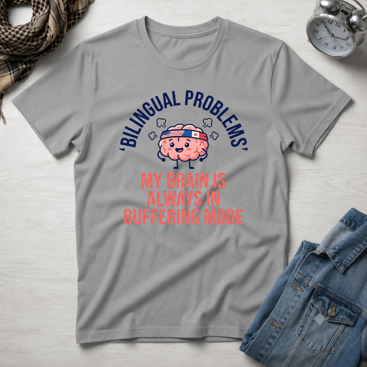 Bilingual Problems My Brain Is Always In Buffering Mode T-Shirt