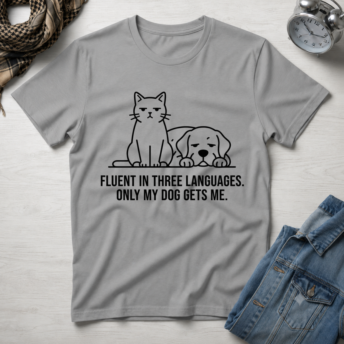 Fluent in 3 Languages, My Dog Gets Me T-Shirt